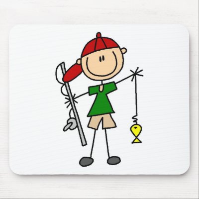 Fishing Stick Figure Mousepad by stick_figures