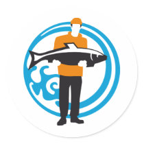 fishing runder aufkleber