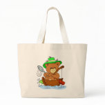 Fishing Teddy Bear Canvas Bag