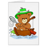 Fishing Teddy Bear Greeting Cards