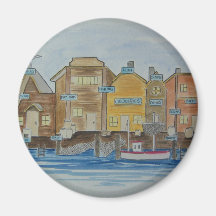 Fishing Village #1 Refrigerator Magnet