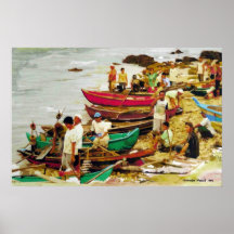 fishing village poster