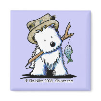 Fishing Westie Magnet