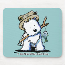 Fishing Westie Mousepad