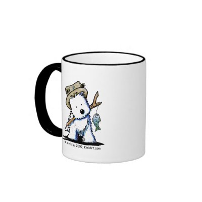 Fishing Westie Mug by KiniArt