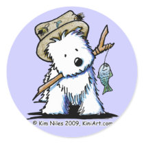 Fishing Westie Stickers I
