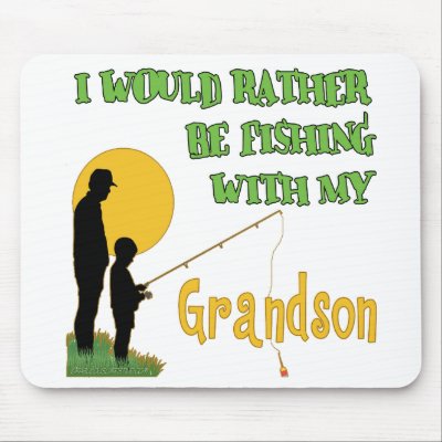 Fishing With Grandson Mouse Pads by LittleTuddler