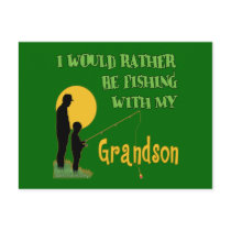 Fishing With Grandson Postcards