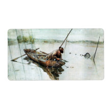 Fishing with Nets 1905 Custom Shipping Labels