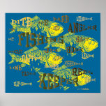 fishing words artwork posters
