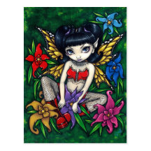 "Fishnets and Flowers" Postcard