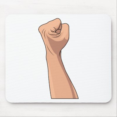 Fist Clenched Hand Sign Gesture Mousepads by goodnewsgifts