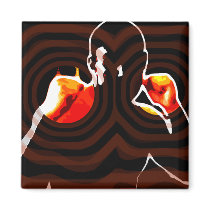 fists of fire. refrigerator magnet
