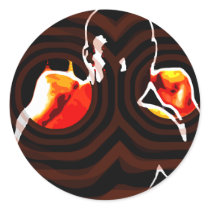 fists of fire. round sticker