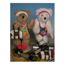 Fitness bears postcards