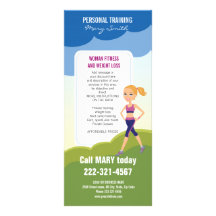 Fitness Girl Cartoon Rack Card Design