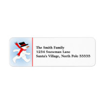 Fitness Snowman Walking Custom Return Address Label