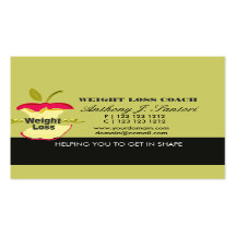 Fitness Weight Loss Coach Dietician Business Card Templates