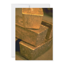 Five 90 pound gold bricks custom invite