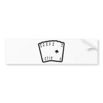 five aces icon black bumper stickers