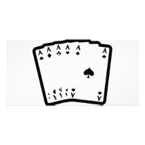 five aces icon black photo card template