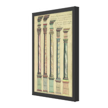 Five Architectural Orders by Vignola, 1562 Stretched Canvas Print