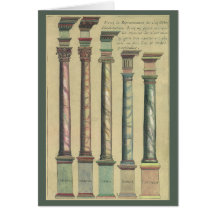 Five Architectural Orders by Vignola, 1562 Greeting Card