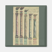 Five Architectural Orders by Vignola, 1562 Refrigerator Magnets