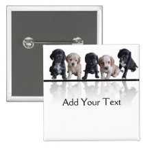 Five Black and Tan Cocker Spaniel Puppies Button