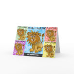 Five Cartoon Lions Thank You Card