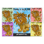 Five Cartoon Lions Thank You Card