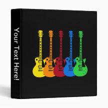 Five Colourful Electric Guitars Binder