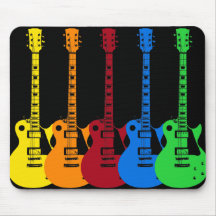 Five Colourful Electric Guitars Mouse Pad