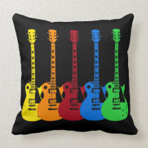 Five Colourful Electric Guitars Pillow