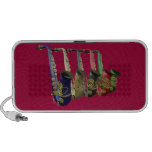 Five Colourful Saxophones On A Doodle Speaker
