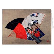 Five Fans, Hokusai Cards