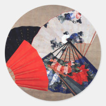 Five Fans, Hokusai Round Stickers