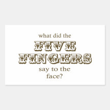 Five Fingers Rectangular Stickers