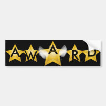 Five Gold Stars Award Bumper Sticker-Customize