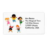 Five Kids Cartoon Avery Label