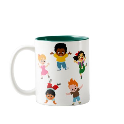 Five Kids Cartoon Mug by Lioness_Graphics
