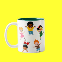 Five Kids Cartoon Mug