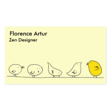 Five Little Birds - Yellow and Green Business Card Templates