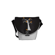 Five Orange Birds in a Tree Mini Courier Bag