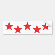 five red stars in bow icon bumper stickers