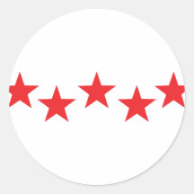 five red stars in bow icon sticker