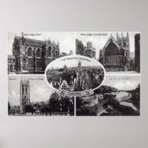 Five Scenes of Oxford England Vintage Poster