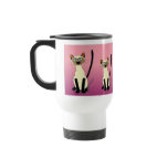 Five Siamese Cats Pink Travel Mug Stainless Steel