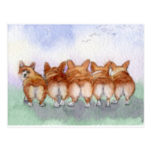 Five walk away together... postcards