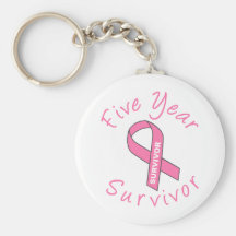 Five Year Survivor (Circle Pink Ribbon) Key Chain